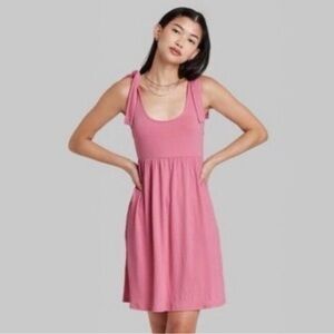 Wild Fable Pink Bow Tie Sleeveless Mini Dress